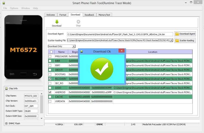 SP flash tool features for Android