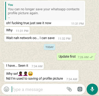 Whatsapp new update deactivates ability to save profile pictures