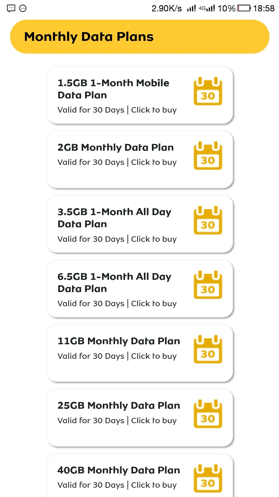 MTN Revamped data price list