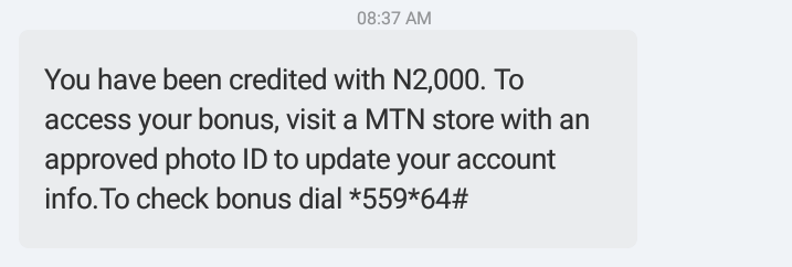 Get N2000 worth of airtime when you re-register your MTN sim instructed by MTN N