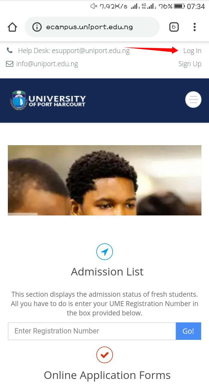 Uniport SUG election registration step by step guide 2019