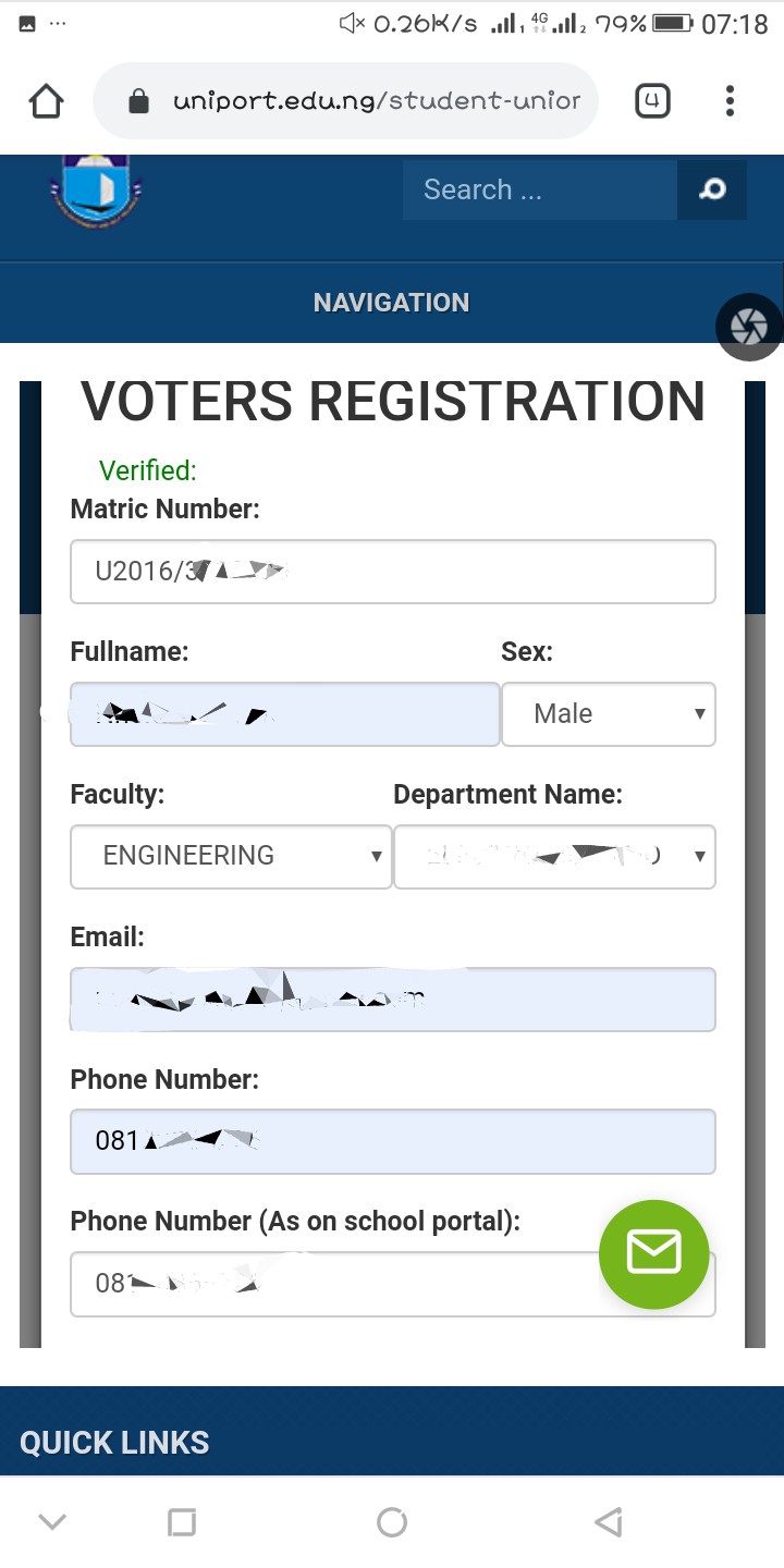 Uniport SUG election registration step by step guide 2019
