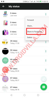 You can now share your whatsapp status directly as facebook stories