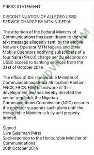 Shocking: MTN Nigeria to start charging you directly for USSD access to banking services from Oct 21st