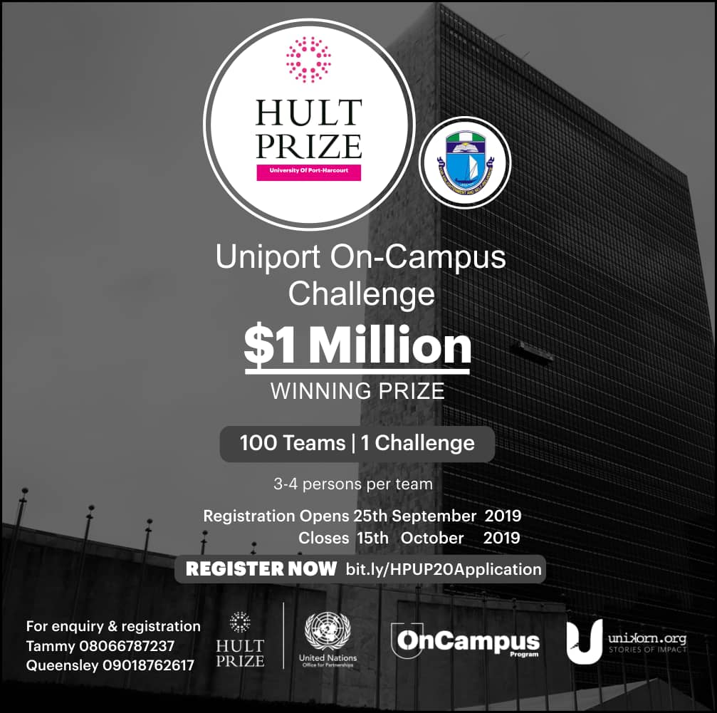 Hult prize uniport On-Campus Challenge 2019: Win $1 million