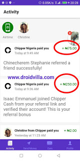 How to earn and accumulate free 250 Naira For Every Referral on chipper Cash Referral program.