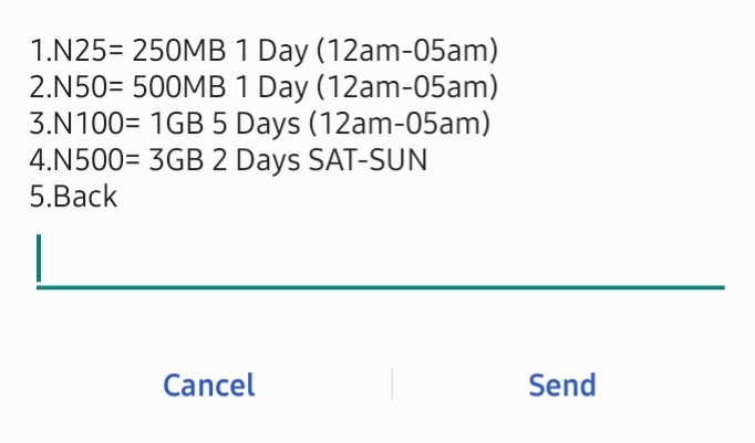 How to activate GLO 250mb for N25, 500mb for N50, 1gb for N100 and 3gb for N500