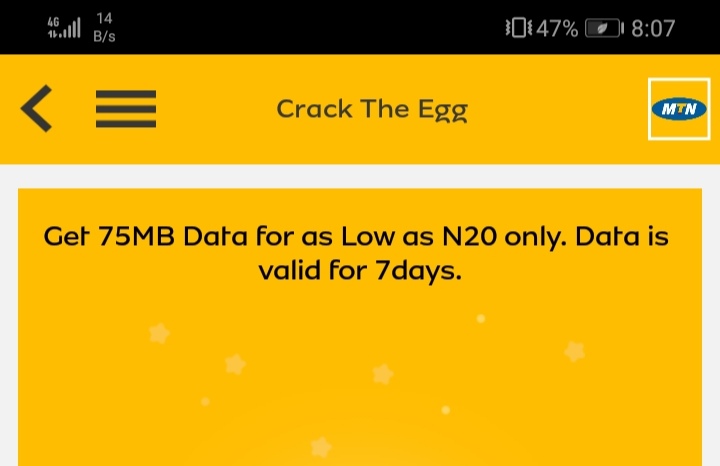 MTN n20 for 75mb valid for 7days droidvilla