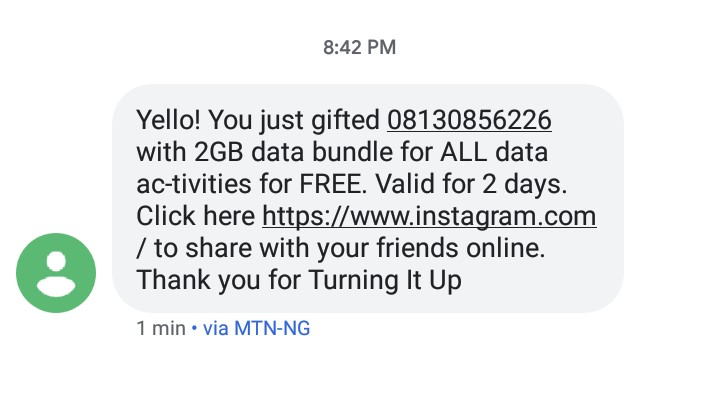 Get your free MTN 2GB valentine gift - MyMTNApp