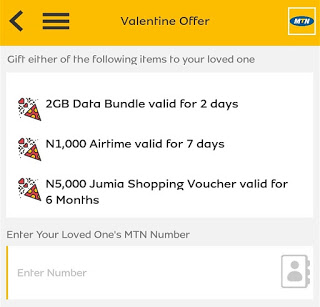 Get your free MTN 2GB valentine gift - MyMTNApp