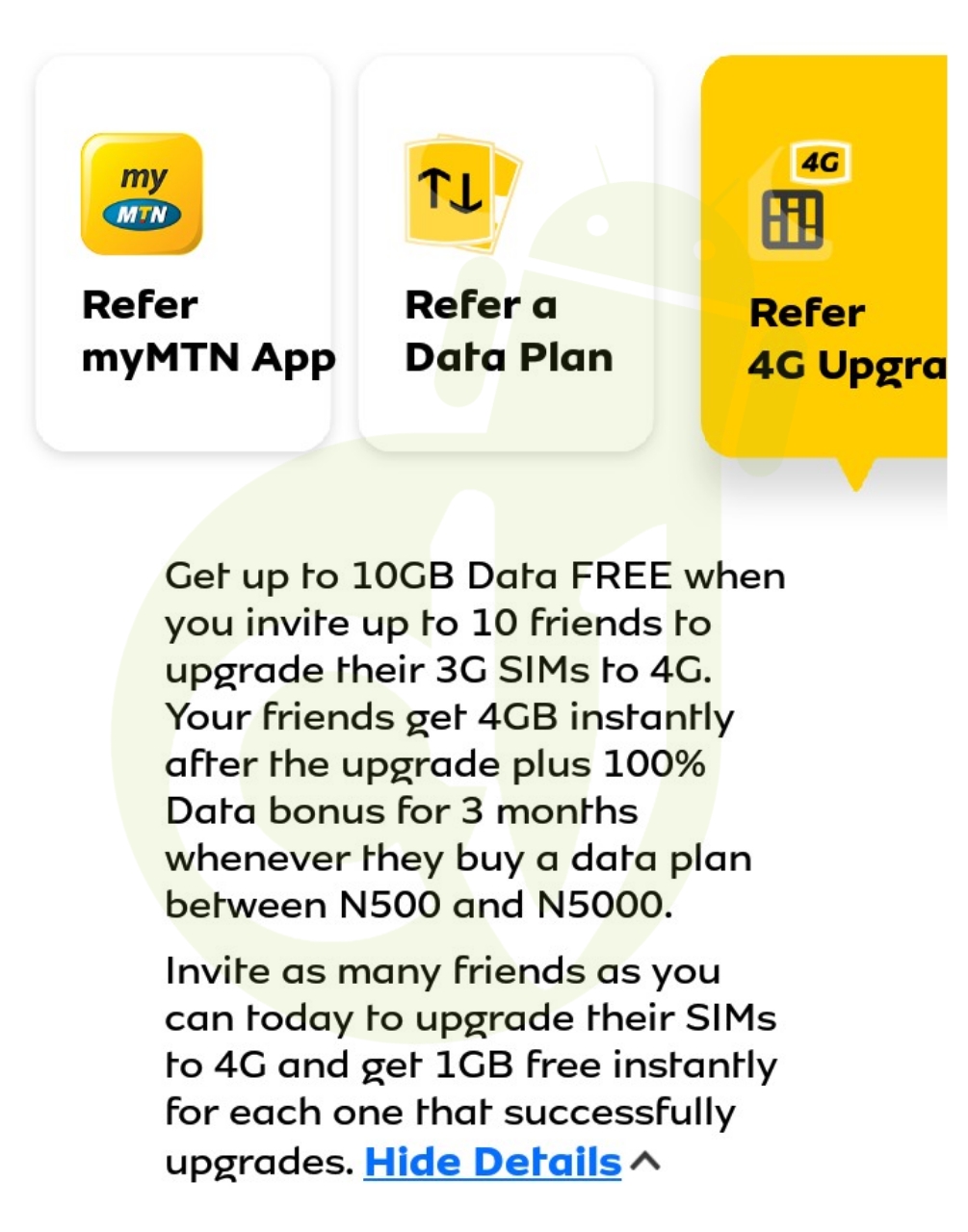 MyMTNApp referral free 4gb 