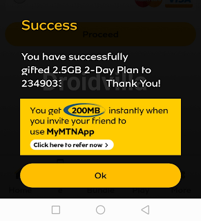 Mtn data gifting MyMTNApp