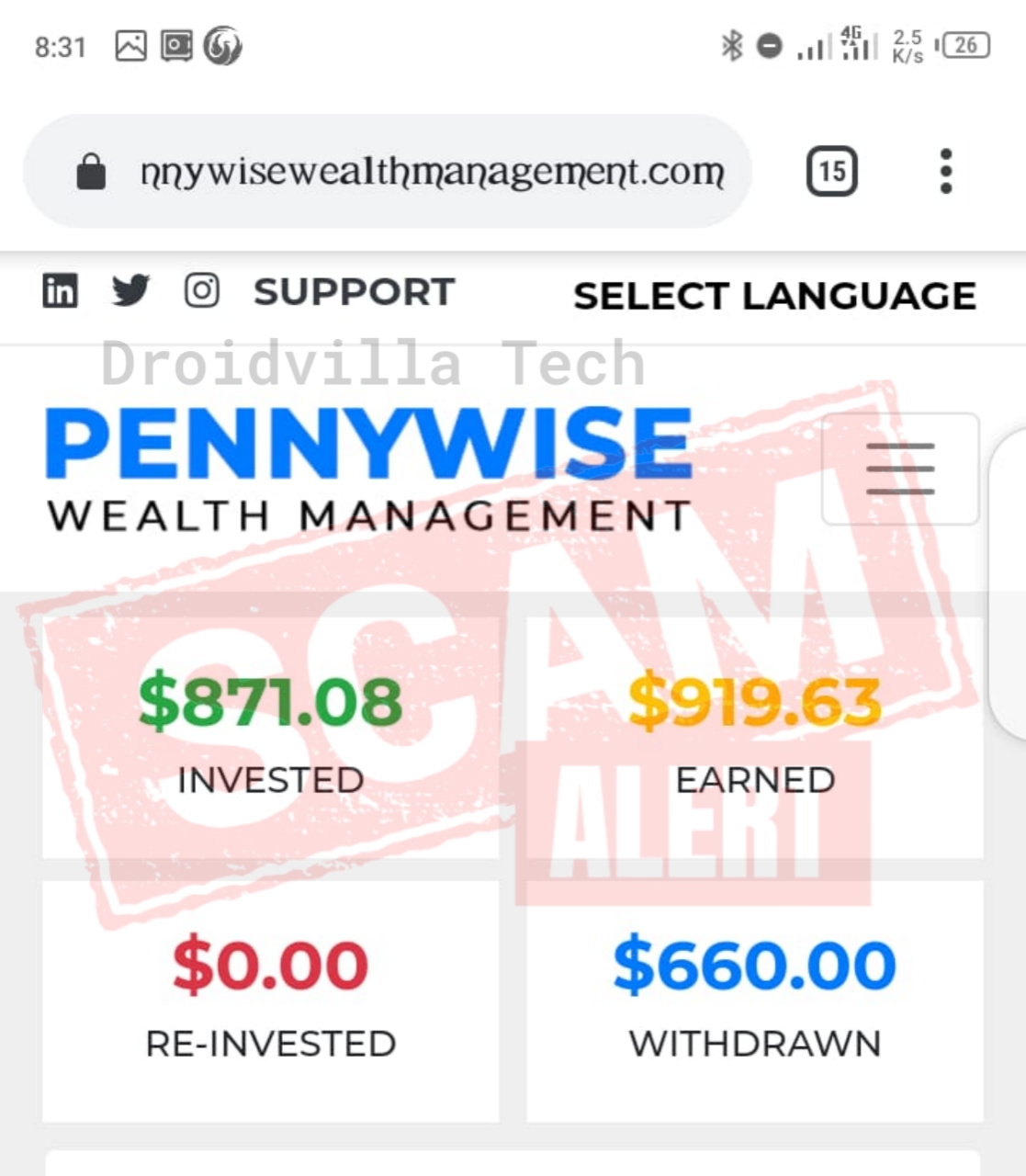 Pennywisewealthmanagement scam internet