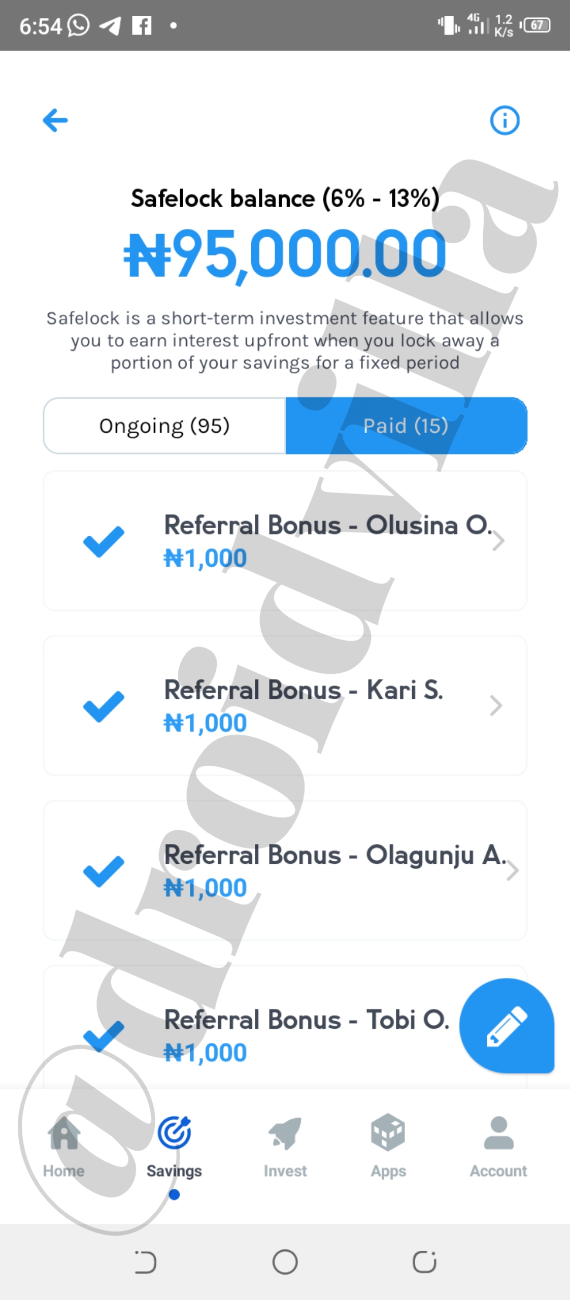 Piggyvest n10000 referral bonus