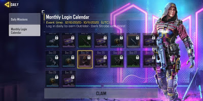 Monthly login rewards