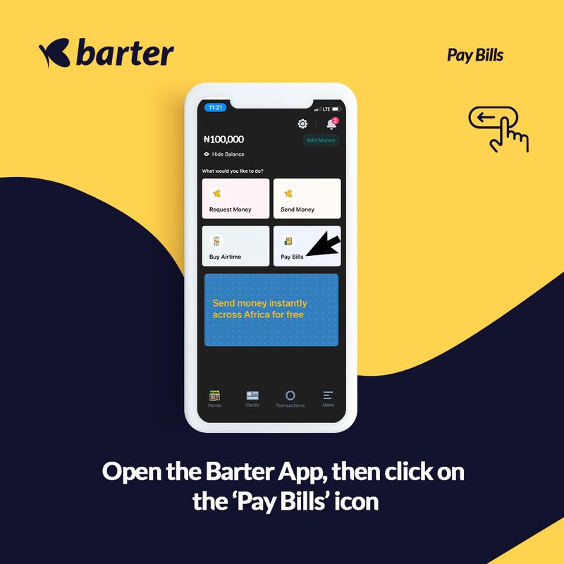 Send money on Barter by Flutterwave
