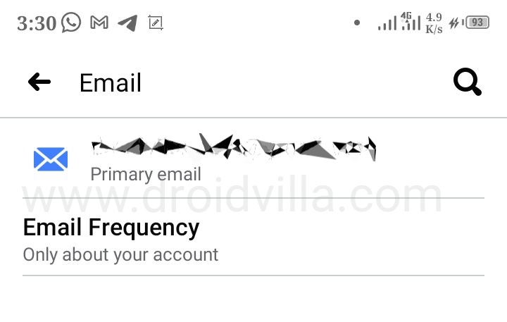 Email notifications Only about your Facebook account