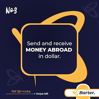 Send and receive dollar on getbarter mobile app