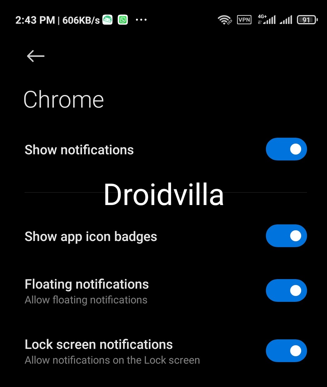 Tap to Disable All Website Notifications in Chrome