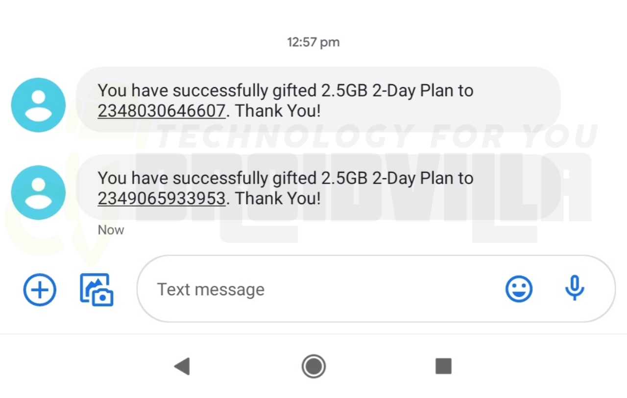 Free 2.5gb gifted successfully Droidvilla