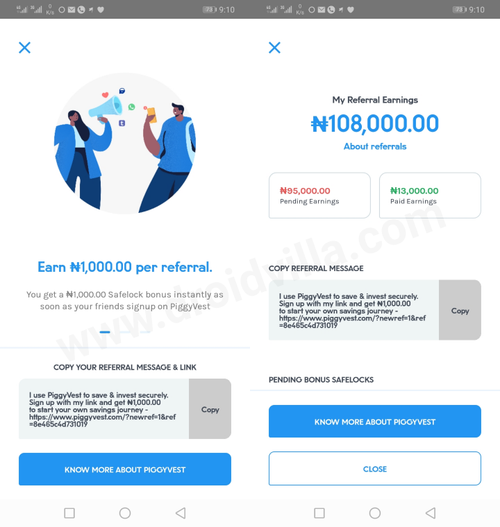 refer and earn apps in nigeria piggyvest