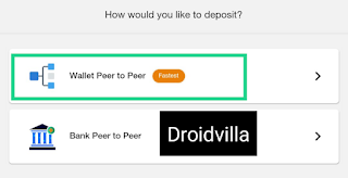 Select wallet peer to peer