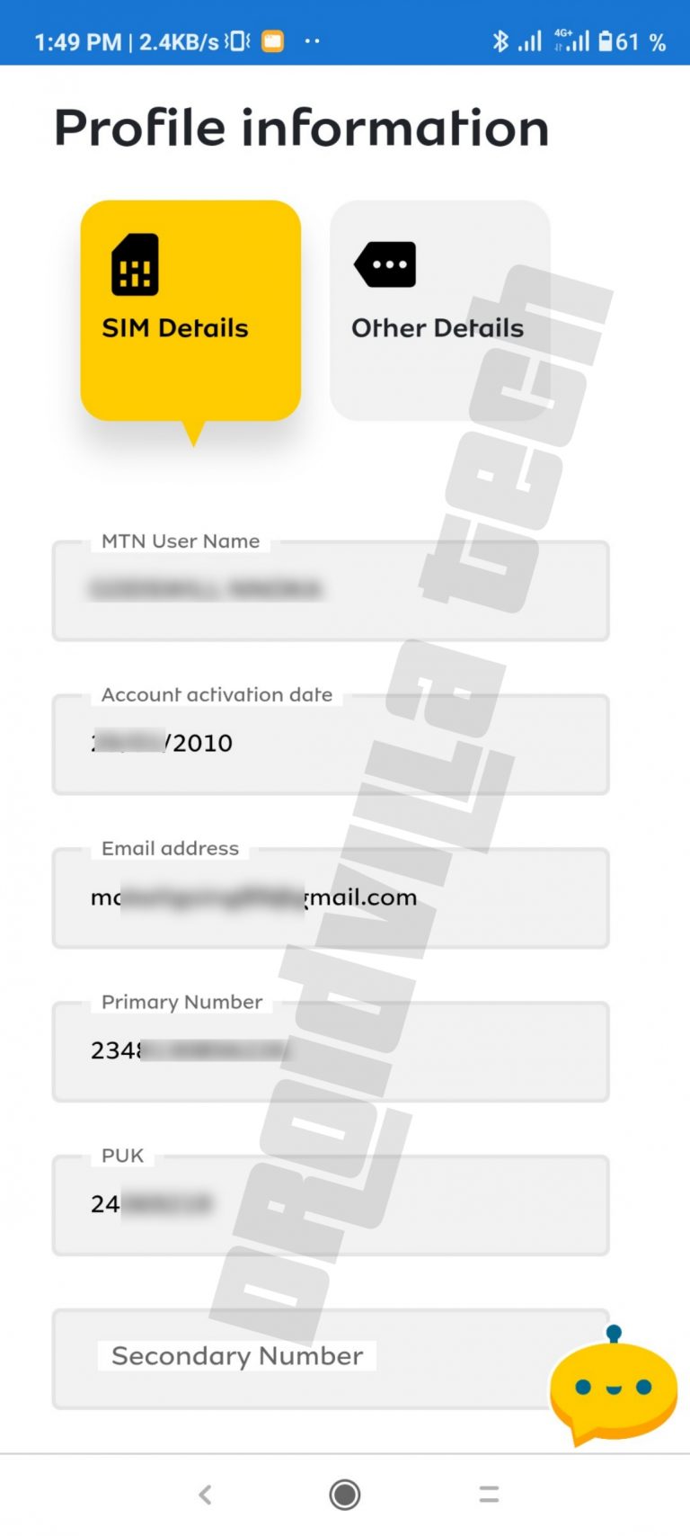 how to retrieve mtn puk number