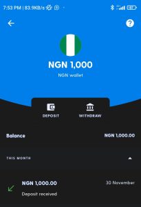 Naira deposit on luno successfull