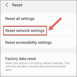 Reset network settings 