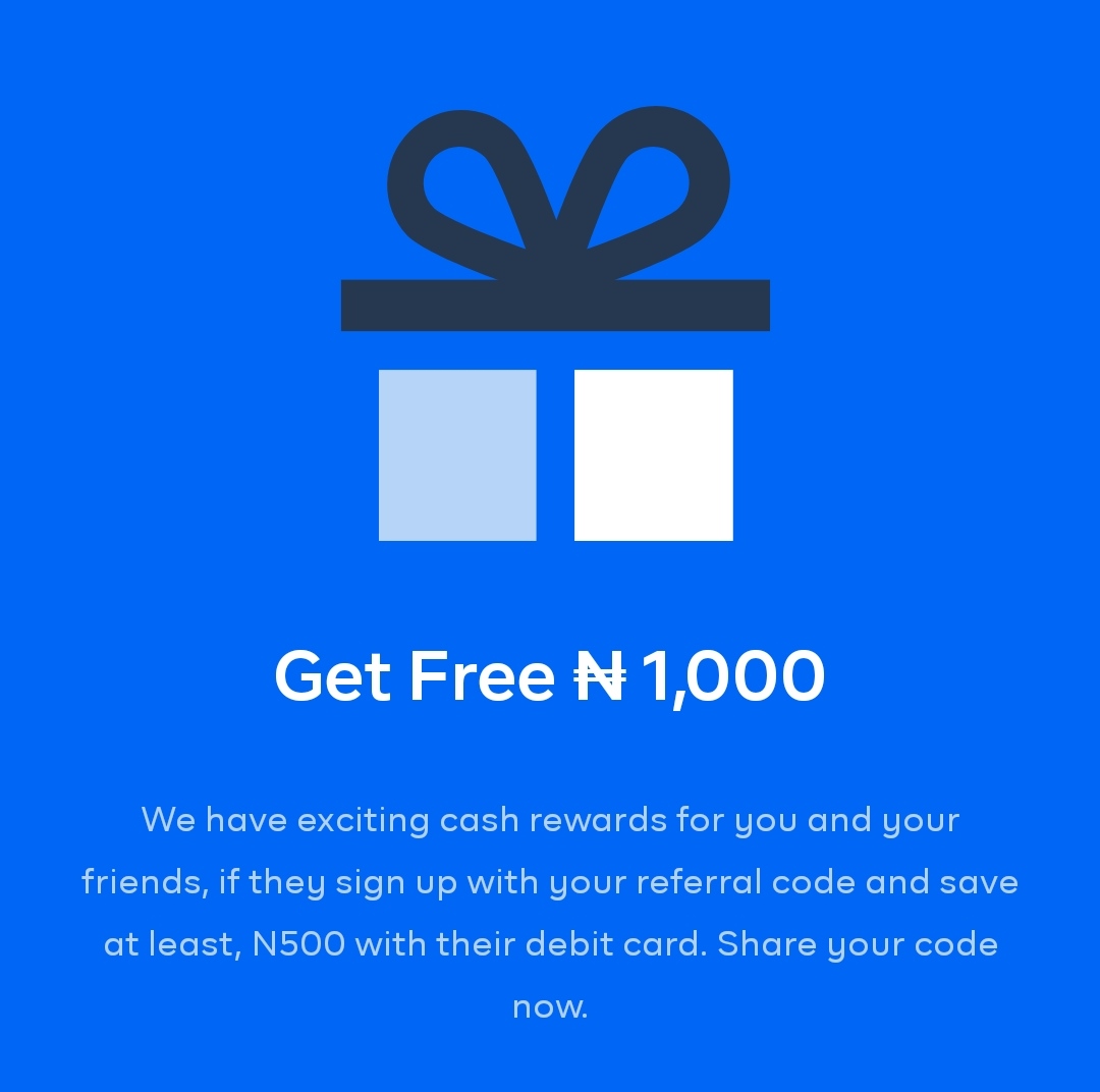 cowrywise n1000 refer and earn