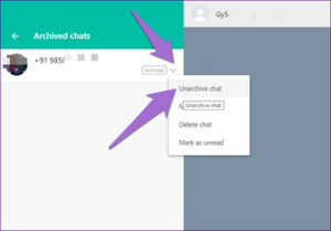Unarchive WhatsApp Chats