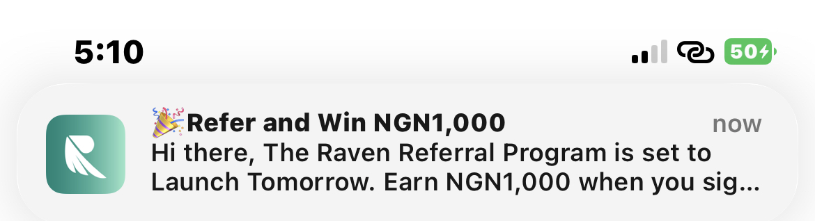 Raven bank free N1000