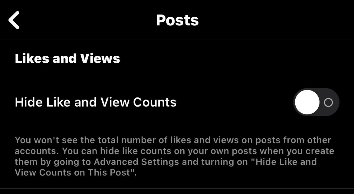 hide Instagram like and view counts