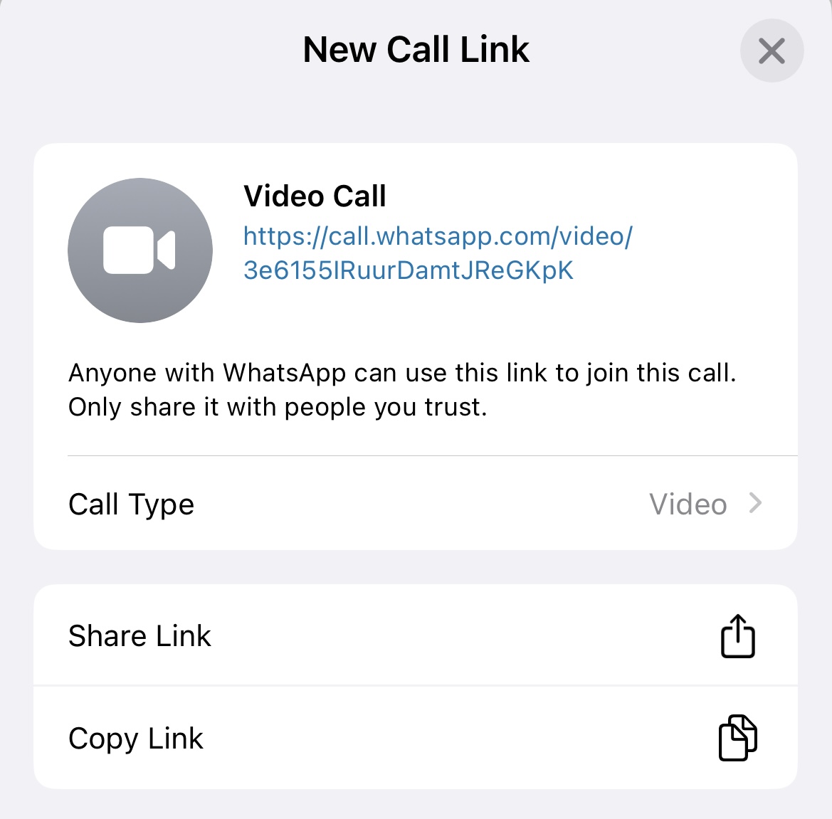 Whatsapp call type