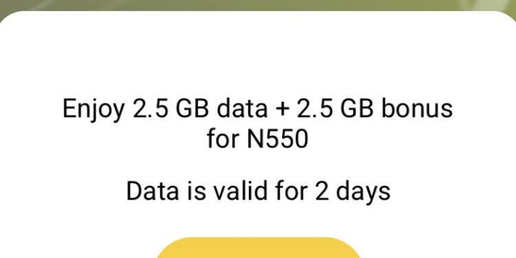 Mtn 5GB for NGN550 and 1GB for NGN100