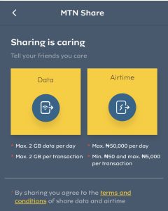 share MTN data up to 2GB