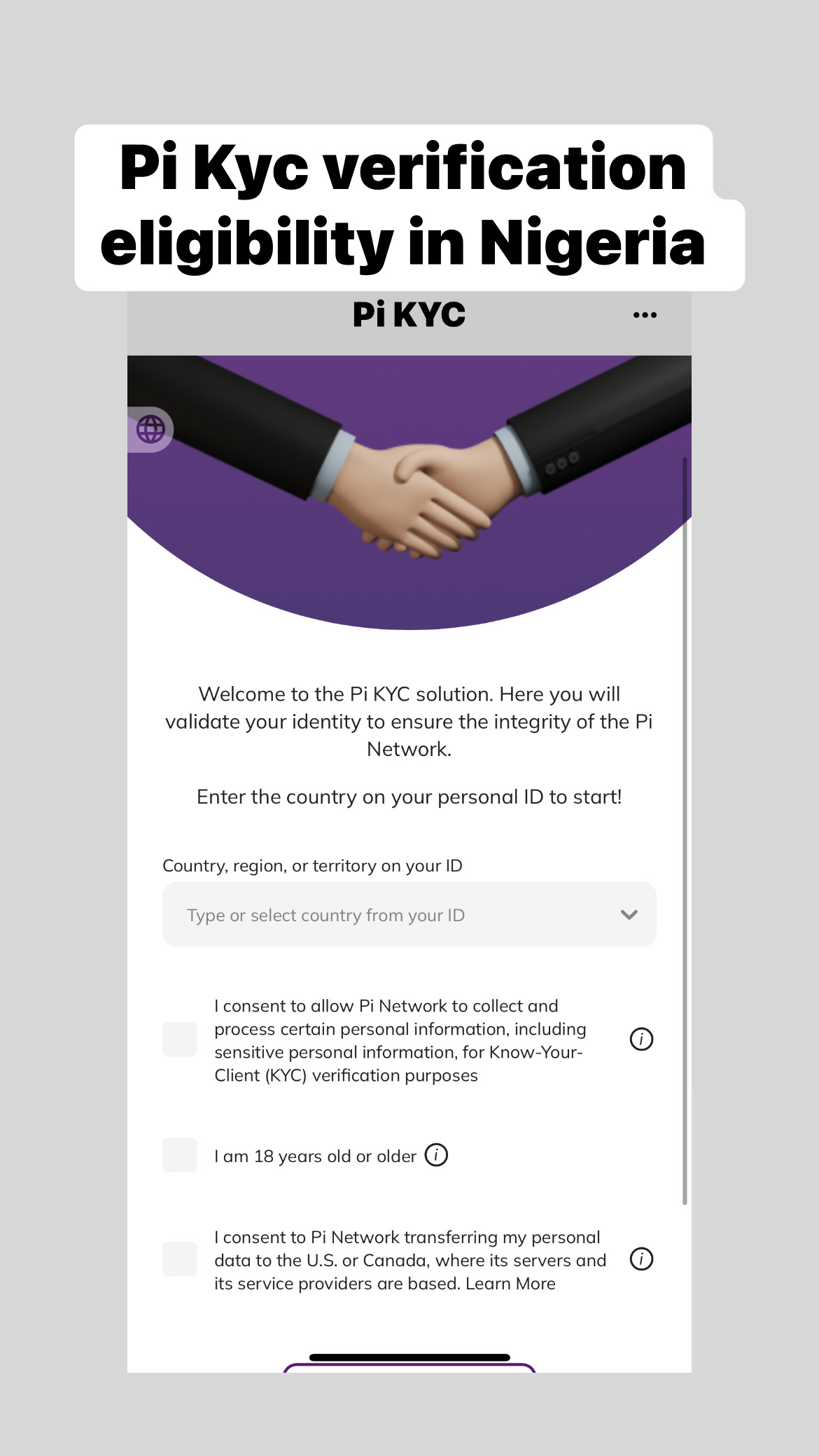 Pi Kyc verification eligibility in Nigeria 