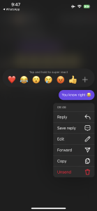 Tap and Hold to edit instagram message