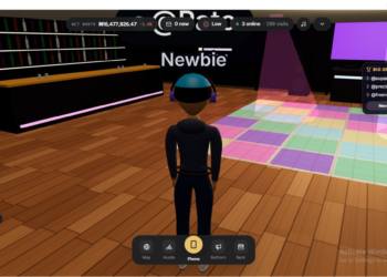 Austraverse free 3D crypto city with live coin ticker in Lagos